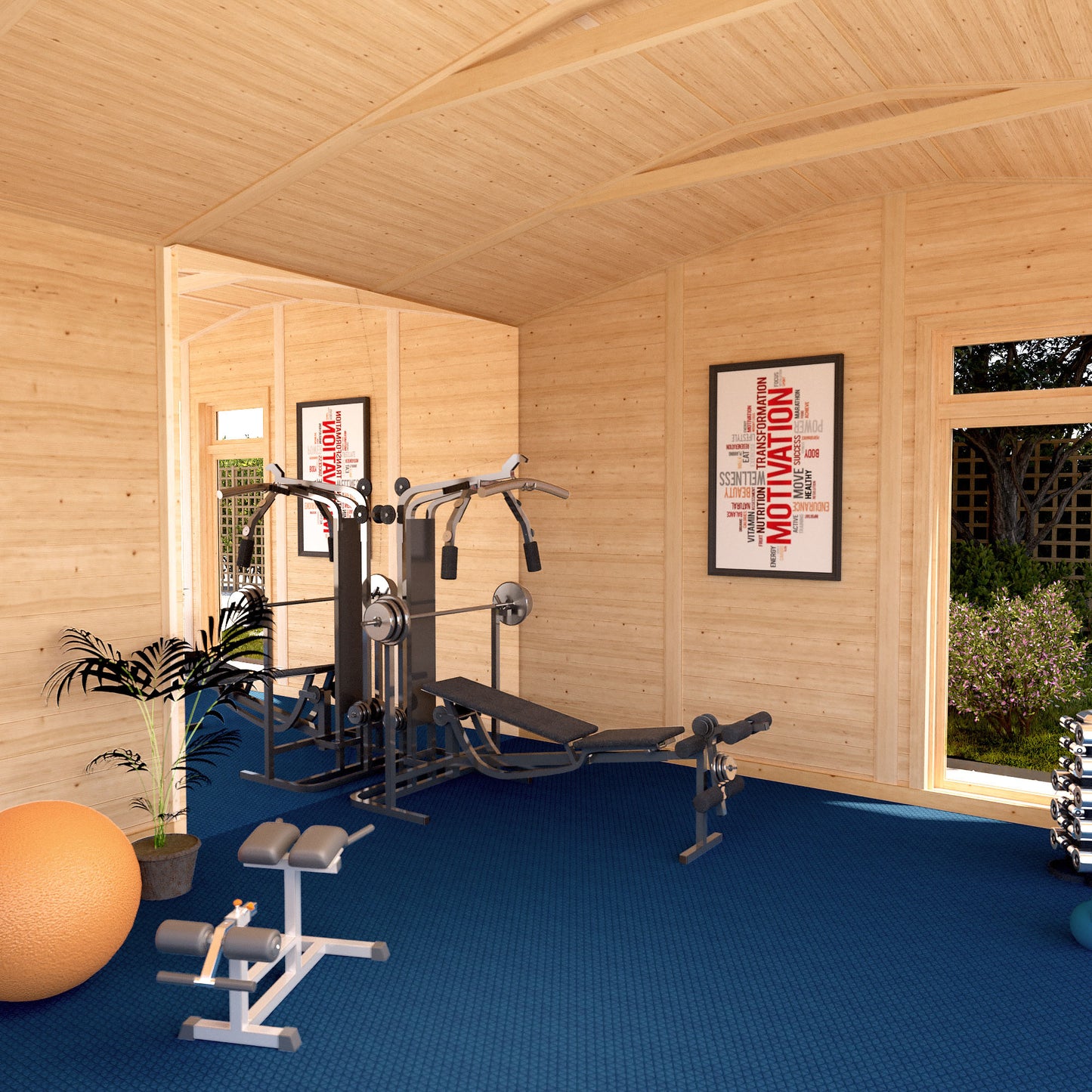 Mercia Sherwood Rufford 4m x 4m Insulated Garden Room - (UPVC Windows & Doors) - White