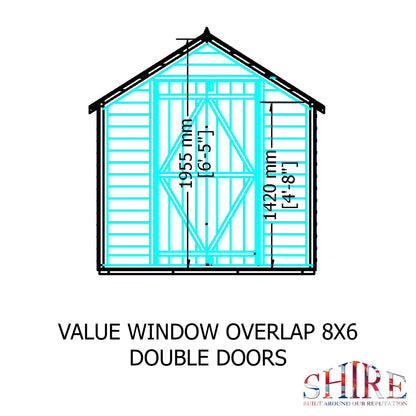Shire Overlap 8x6 Single Door Value with Window Pressure treated