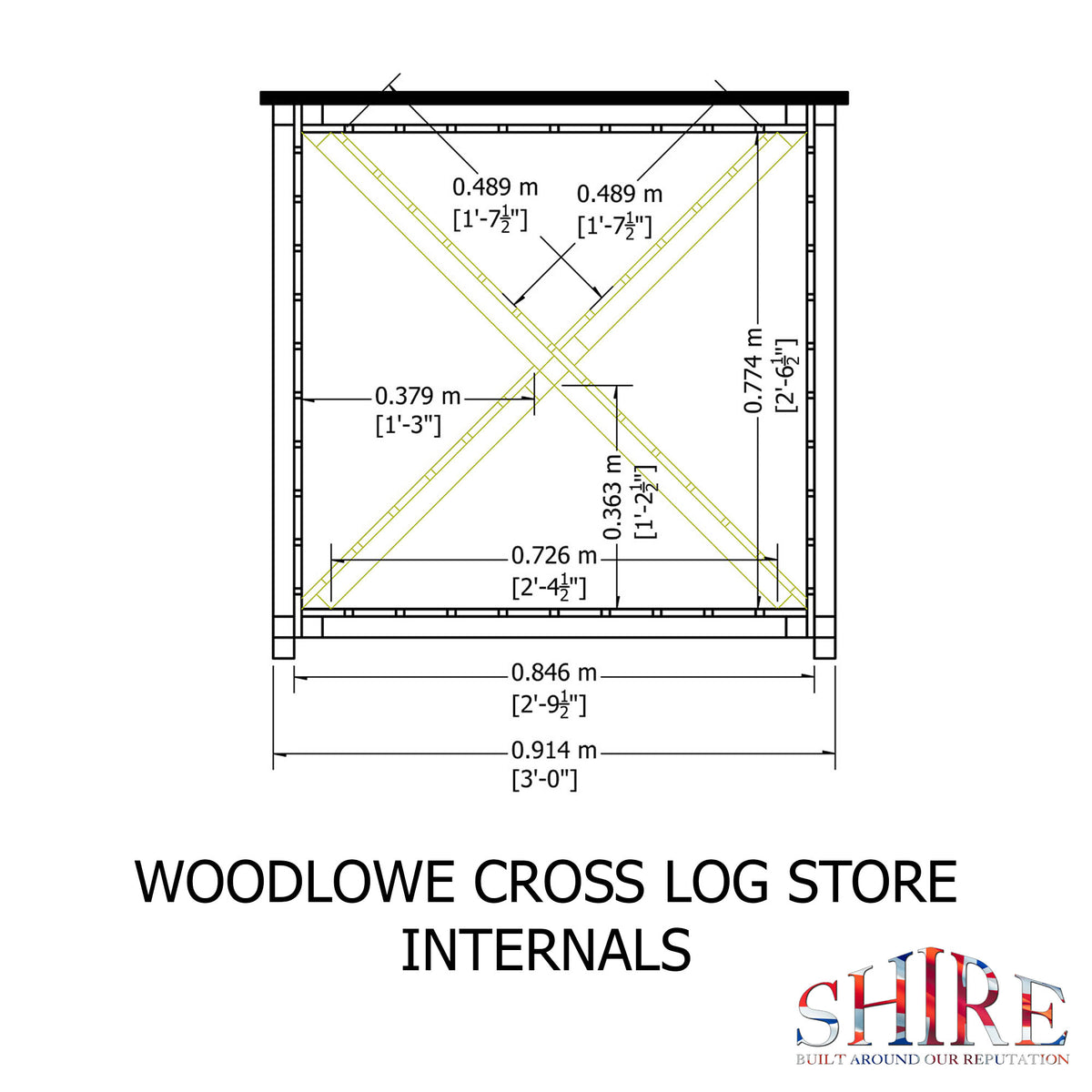 Shire Woodlowe Cross Log Store 3x1