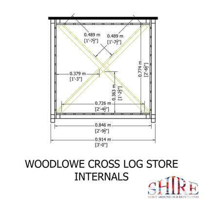 Shire Woodlowe Cross Log Store 3x1