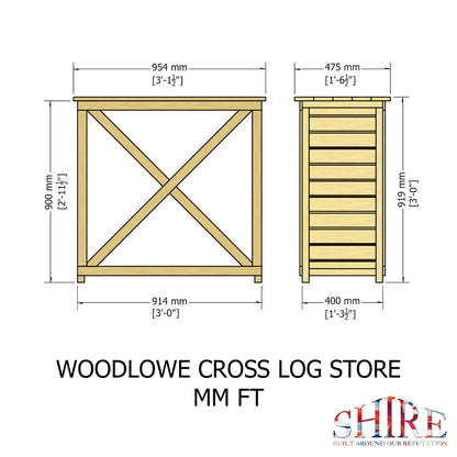 Shire Woodlowe Cross Log Store 3x1