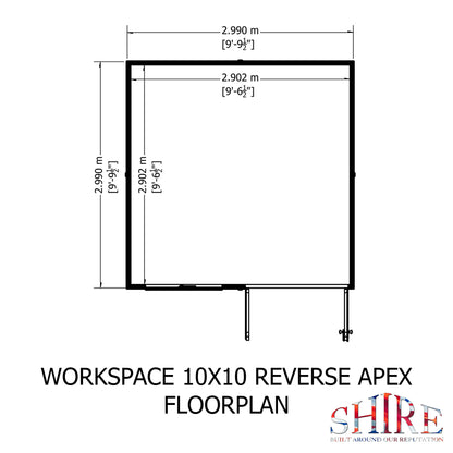 Shire Atlas 10x10 Double Door Shiplap Reverse Apex