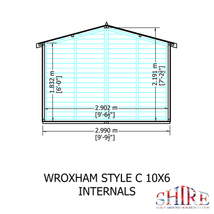 Shire Wroxham 10x6 Single Door Loglap Style D