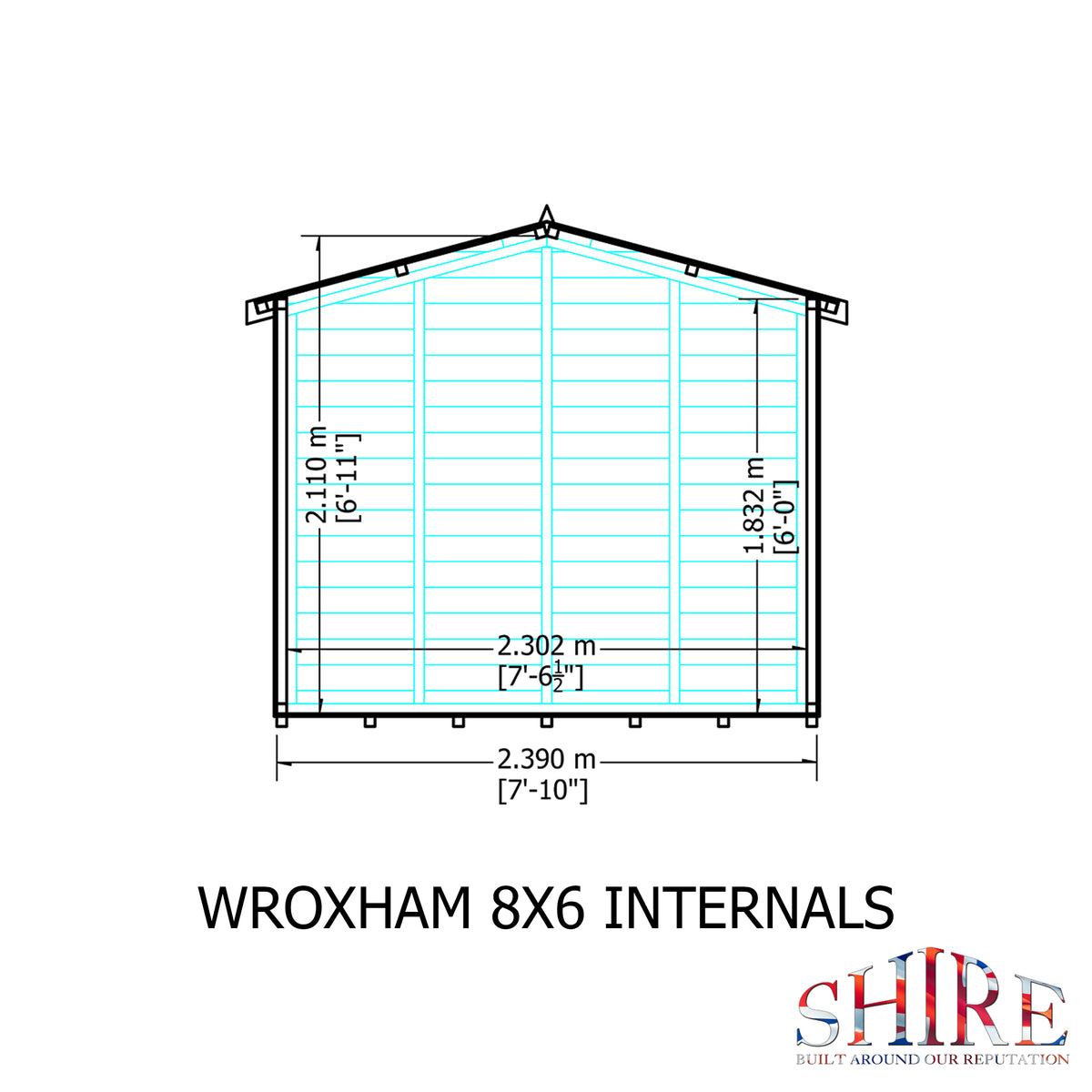 Shire Wroxham 8x6 Single Door Loglap Style C