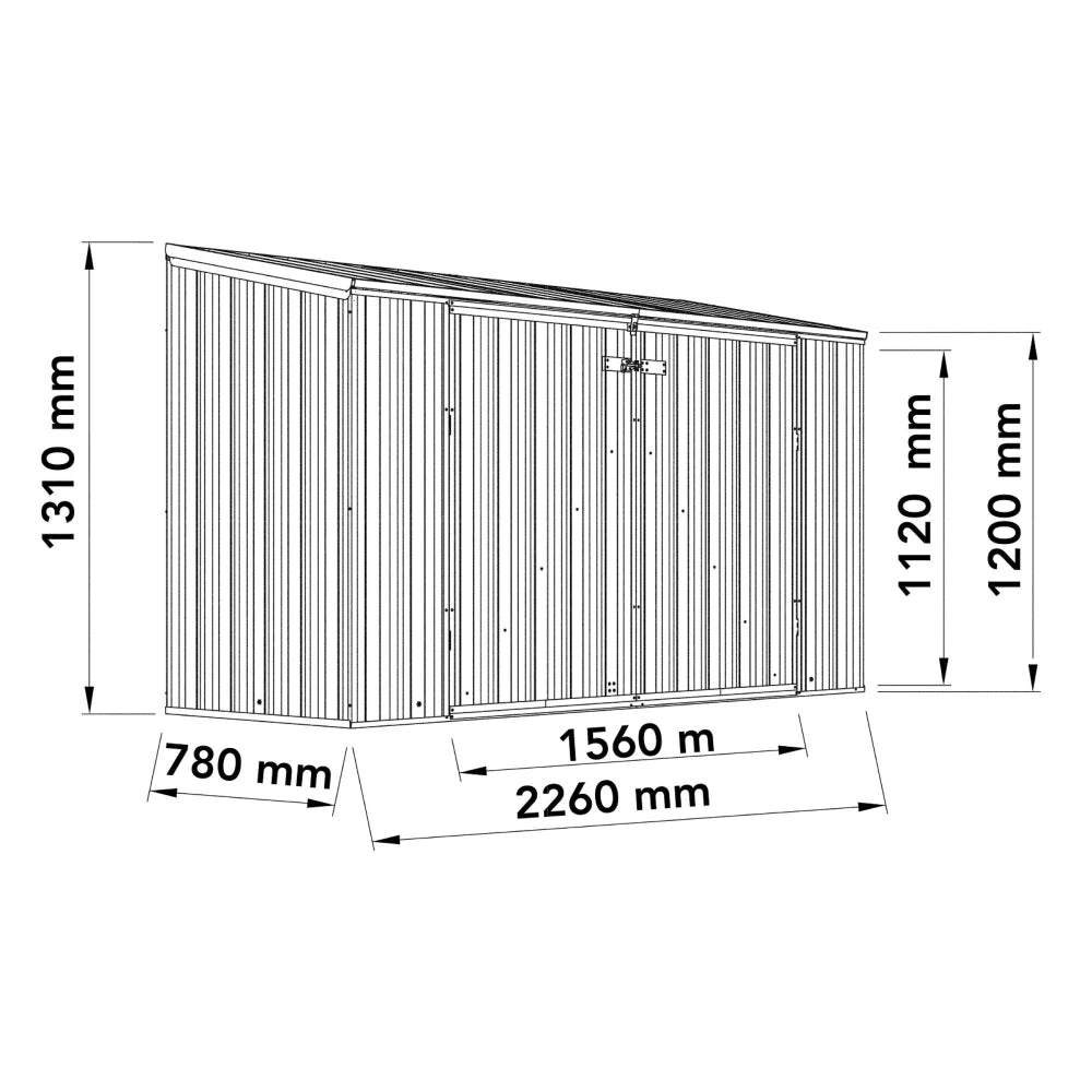 Mercia Absco 7 x 3 Woodland Zinc Metal Bike Store