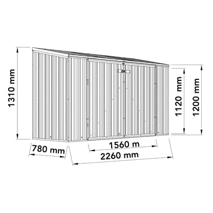 Mercia Absco 7 x 3 Woodland Zinc Metal Bike Store