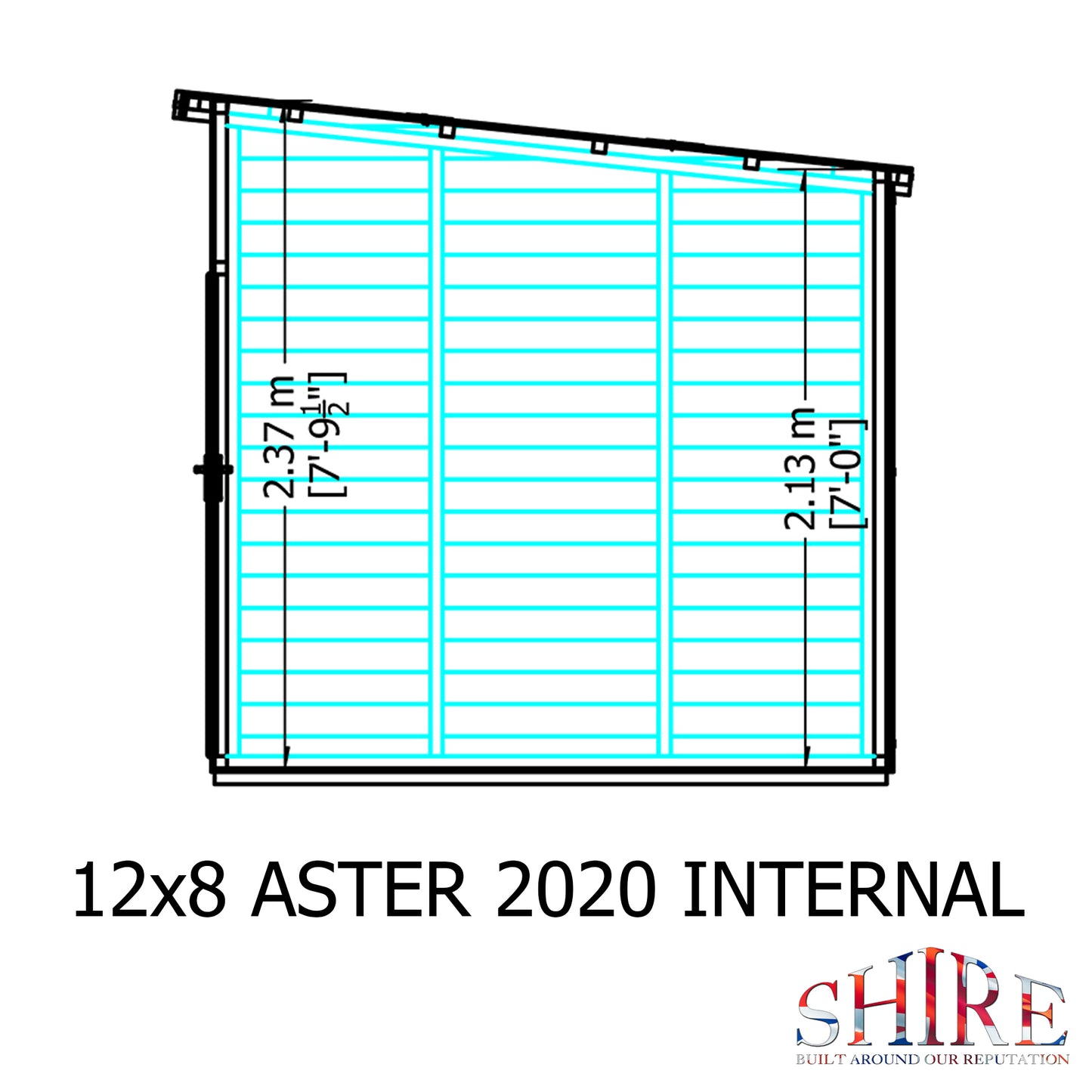 Shire Aster 12x8 Loglap Right Hand Storage