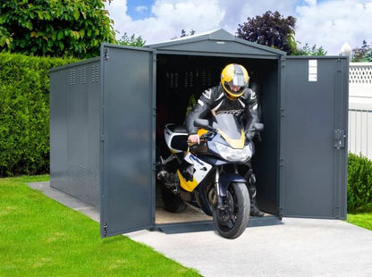 Asgard Motorcycle Storage Shed 5ft x 14ft - Police Preferred Specification