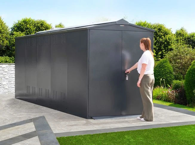 Asgard Metal Shed 5ft x 18ft (The Centurion P3) - Police Preferred Specification