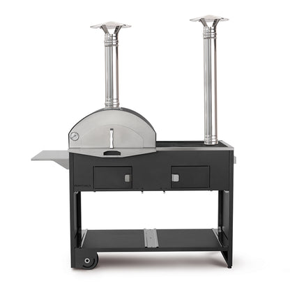 Fontana Pizza & Cucina Anthracite Outdoor Wood-Fired Oven & BBQ