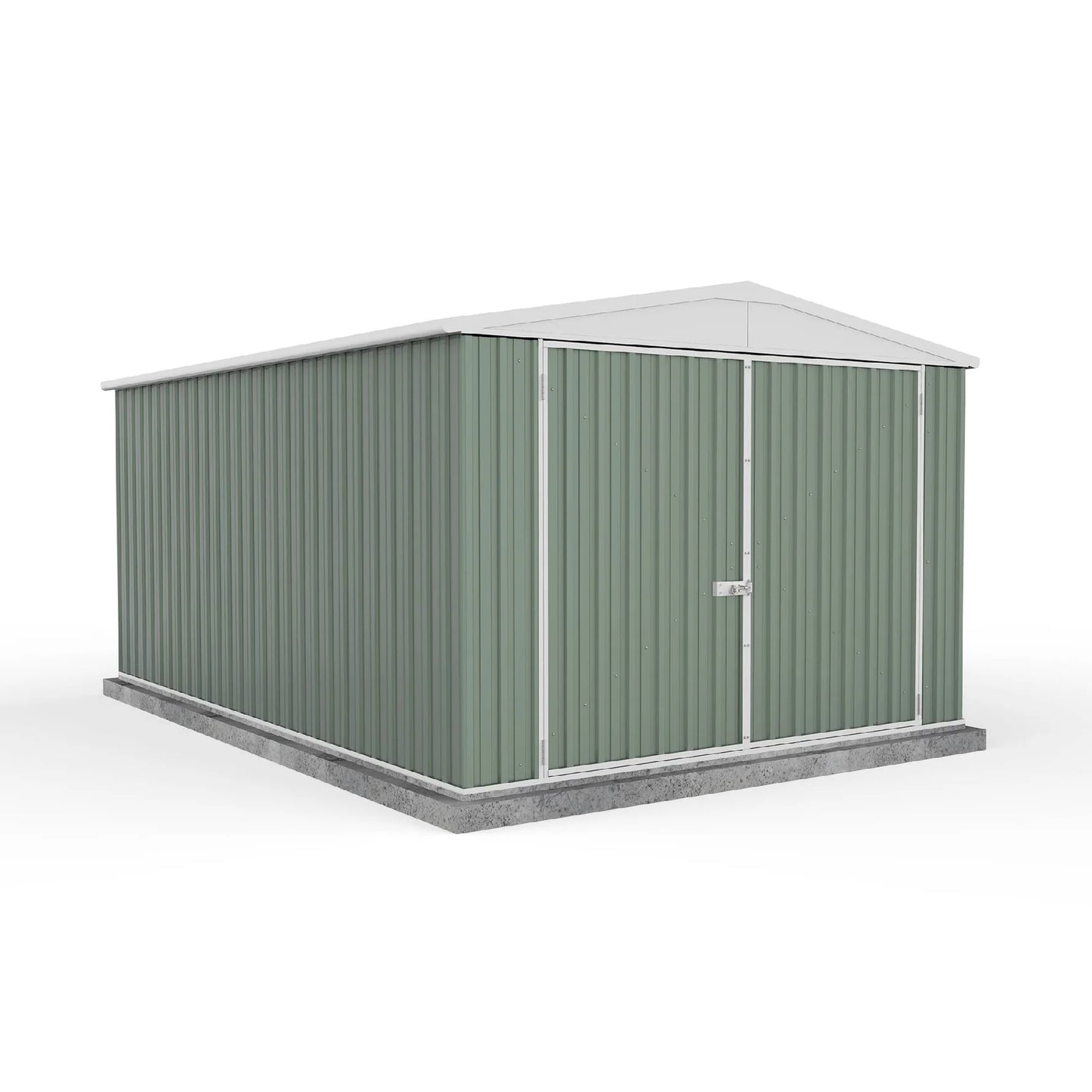 Mercia Absco 10 x 15 Pale Eucalyptus Easy Build Apex Metal Garage