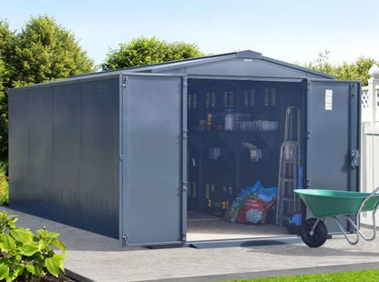 Asgard Metal Shed 7ft x 18ft (The Gladiator P3) - Police Preferred Specification