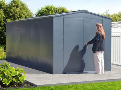 Asgard Metal Shed 7ft x 18ft (The Gladiator P3) - Police Preferred Specification