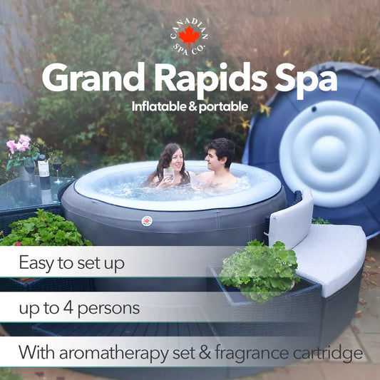 Grand Rapids Inflatable 110-Jet - 3 Speed - 4-Person Hot Tub with LED Light