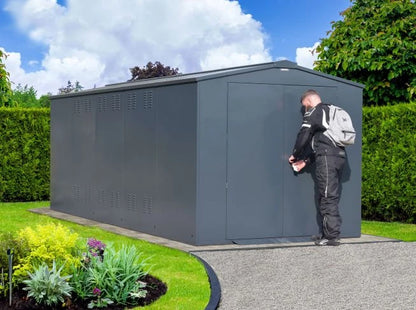 Asgard Motorcycle Storage Shed 7ft x 18ft - Police Preferred Specification