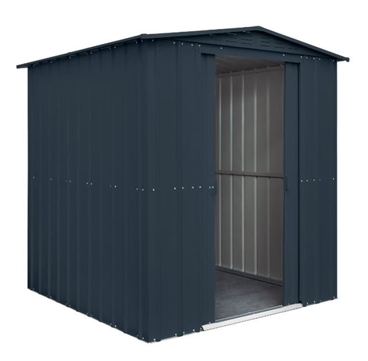 Globel 6x6ft Apex Metal Garden Shed - Grey