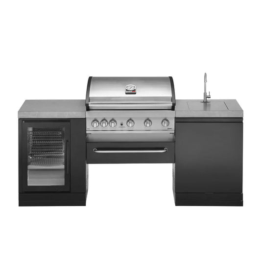 GrandPro 205 Outdoor Kitchen Elite Grill 5-Burner with Fridge & Sink