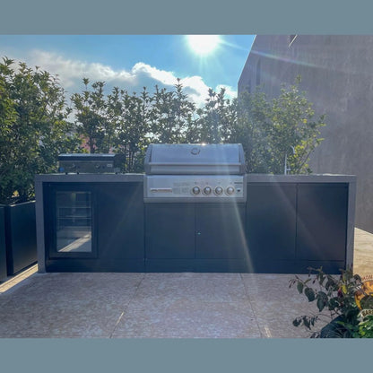 GrandPro 215 Crossray 4-Burner Outdoor Kitchen with Fridge & Sink