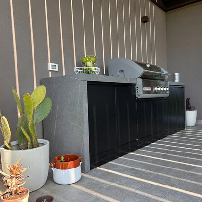 GrandPro 215 Crossray 4-Burner Outdoor Kitchen with Fridge & Sink