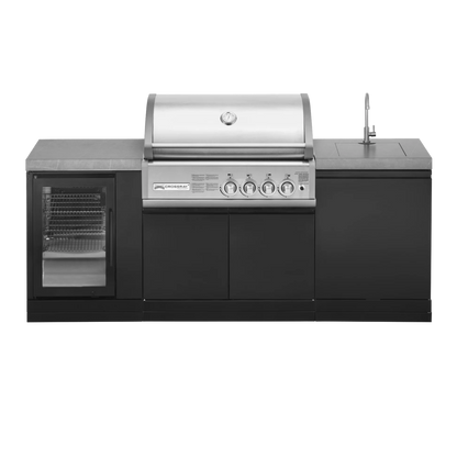 GrandPro 215 Crossray 4-Burner Outdoor Kitchen with Fridge & Sink