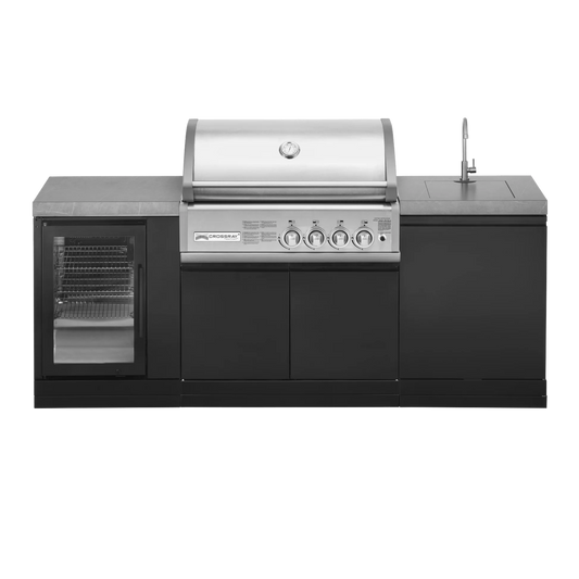 GrandPro 215 Crossray 4-Burner Outdoor Kitchen with Fridge & Sink