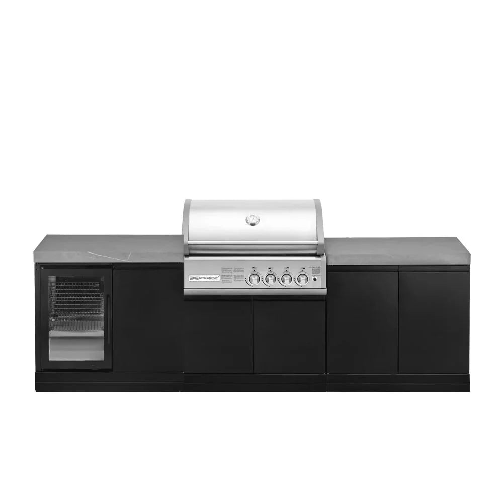 GrandPro 272 Crossray 4-Burner Outdoor Kitchen with Fridge