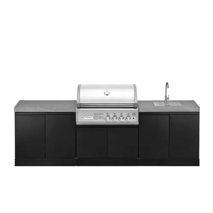 GrandPro 272 Crossray 4-Burner Outdoor Kitchen with Sink & Fridge