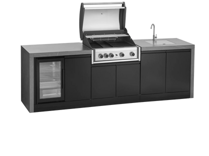 GrandPro 274 Series Pro Elite Waterfall Outdoor Kitchen with Fridge & Sink
