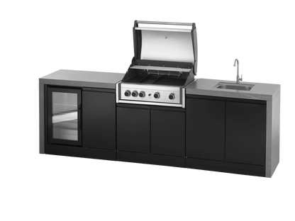 GrandPro 274 Series Pro Elite Waterfall Outdoor Kitchen with Fridge & Sink