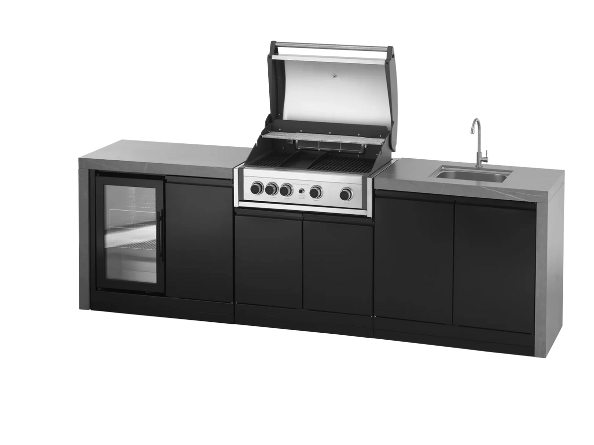 GrandPro 274 Series Pro Elite Waterfall Outdoor Kitchen with Fridge & Sink