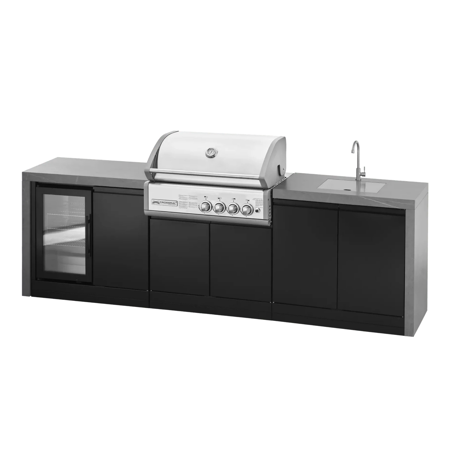 GrandPro 284 Crossray Outdoor Kitchen with Fridge & Sink