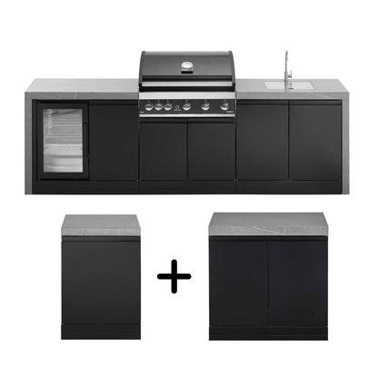 GrandPro 426 L-Shape Maxim G5 Outdoor Kitchen with Fridge & Sink