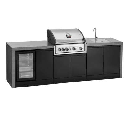 GrandPro 426 L-Shape Pro Elite Outdoor Kitchen with Fridge