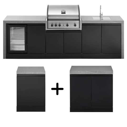 GrandPro 426 L-Shape Pro Elite Outdoor Kitchen with Fridge