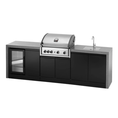 GrandPro 426 L-Shape Pro Elite Outdoor Kitchen with Fridge