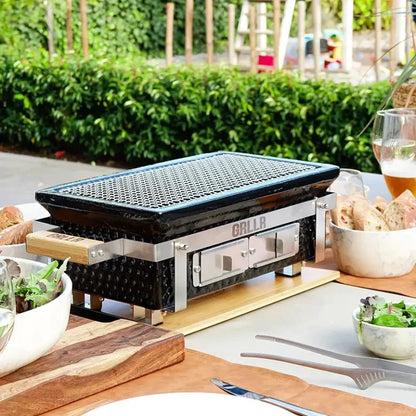 GRLLR Osaka Shichirin Table Grill – Ceramic Hibachi Rectangular BBQ