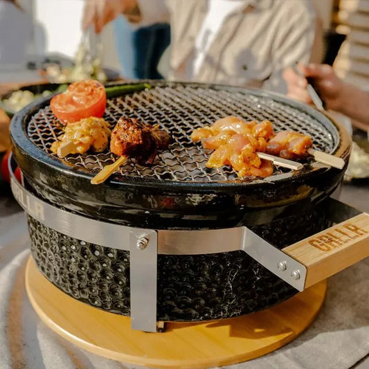 GRLLR Tokyo Shichirin Table Grill – Ceramic Hibachi Round BBQ