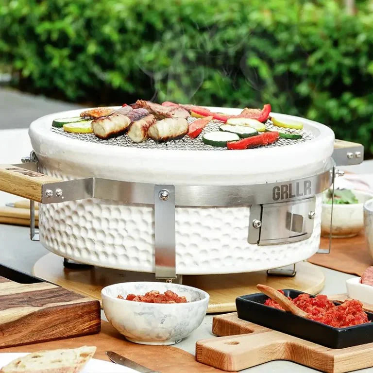 GRLLR Tokyo Shichirin Table Grill – Ceramic Hibachi Round BBQ
