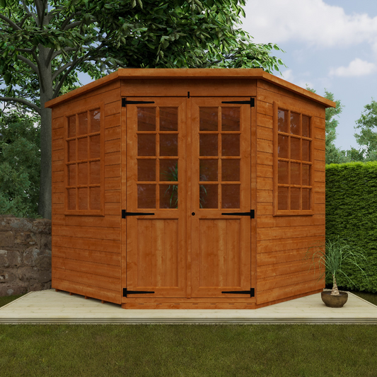 7x7 Pentagon Cornerhouse - Summerhouse Doors / Georgian Windows