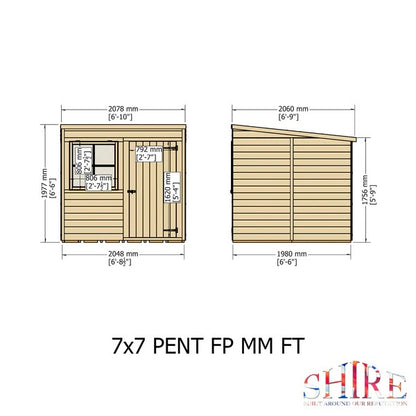 Shire 7x7 double door Pent