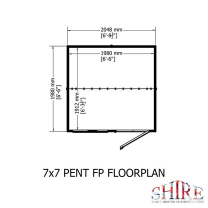 Shire 7x7 double door Pent