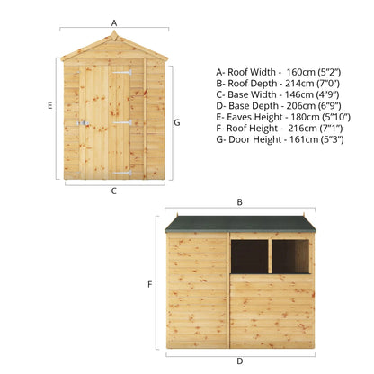 Mercia 7x5 Modular Shiplap Apex
