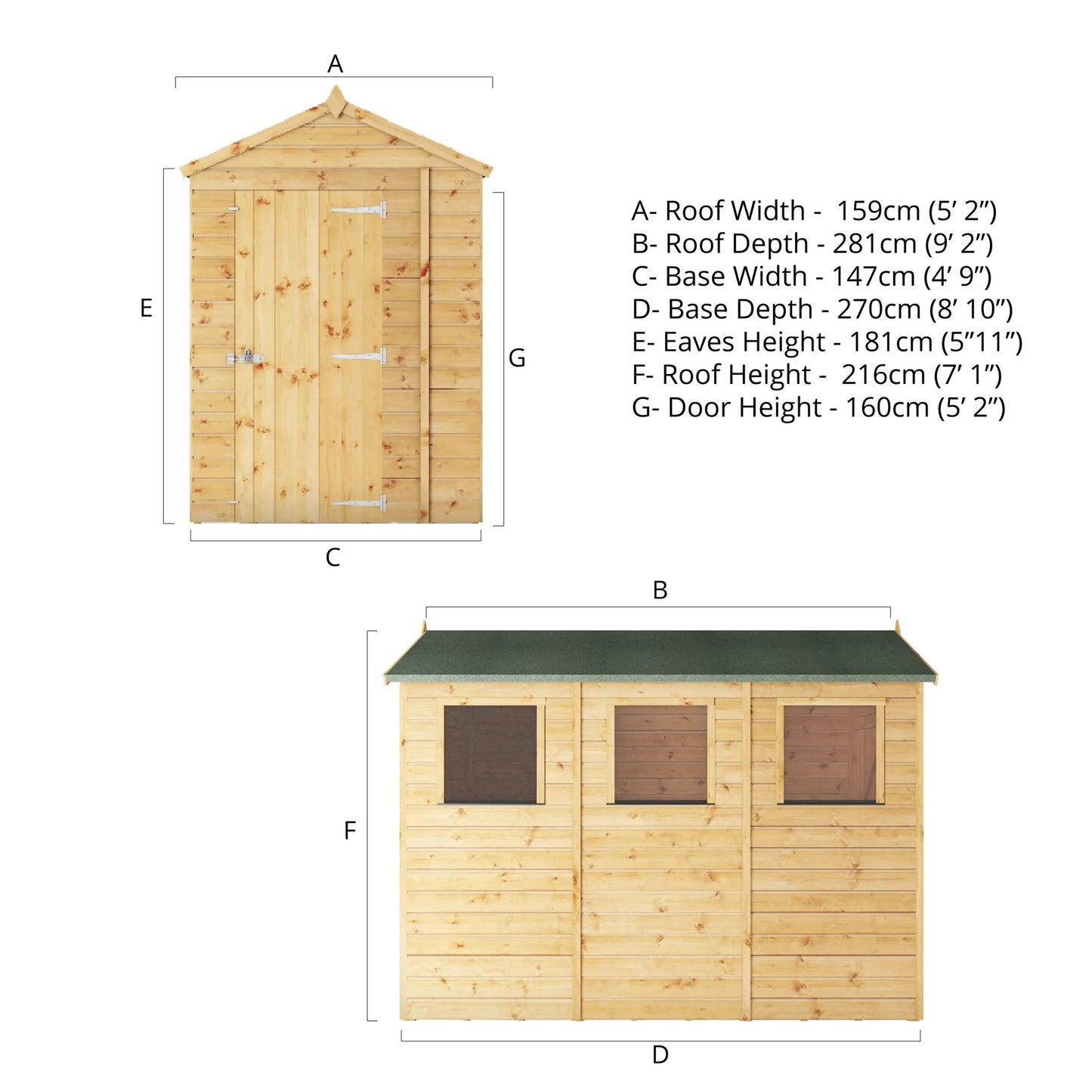 Mercia 9x5 Modular Shiplap Apex