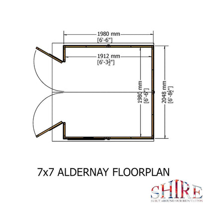 Shire Alderney 7x5 Double Door