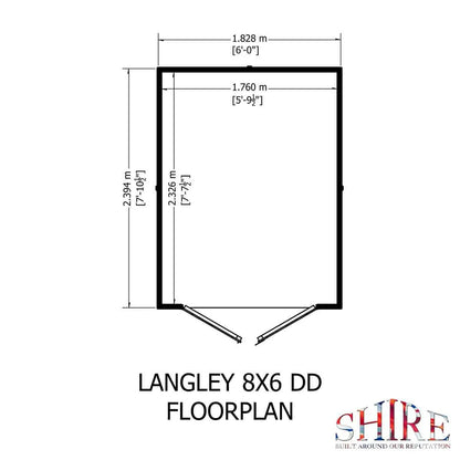 Shire Langley 8x6 Shiplap Double Door