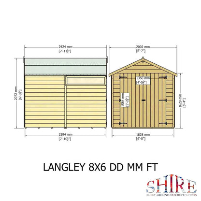 Shire Langley 8x6 Shiplap Double Door
