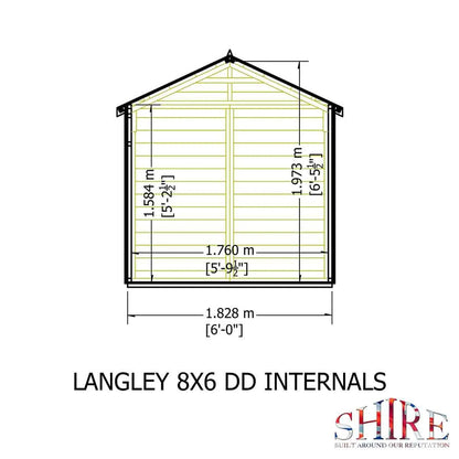 Shire Langley 8x6 Shiplap Double Door