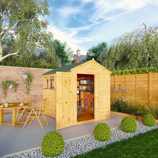 Mercia 8x6 Woodsman Shiplap Apex - Glass