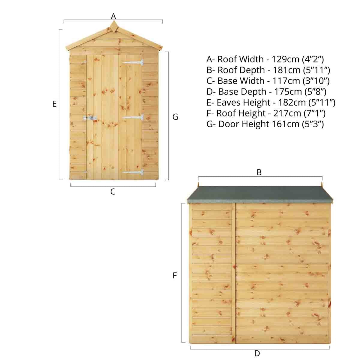 Mercia 4x6 Modular Shiplap Apex - Windowless