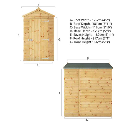 Mercia 4x6 Modular Shiplap Apex - Windowless